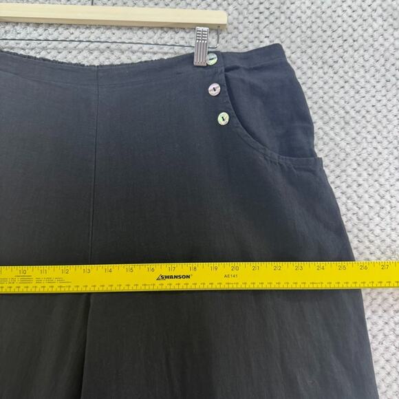Bryn Walker Pants Womens 1X Black Linen Wide Leg Tapper Lagenlook Boho - Picture 10 of 16